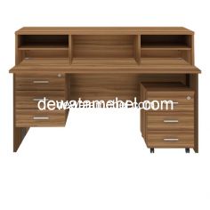 Meja Kantor Ukuran 160 - MD 1675 + MD H03 + MD M03 + MD RC 160 / Teakwood
